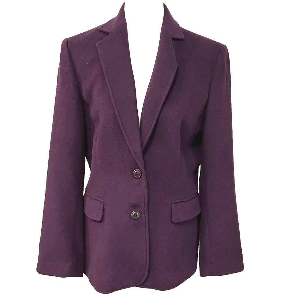Spiegel Women's Blazer Size 12 Purple Wool / Cashmere 2 Button #BH